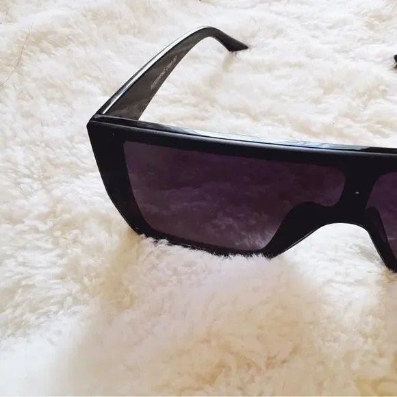 Greta Black Oversized Statement Sunglasses - Picture 8 of 11